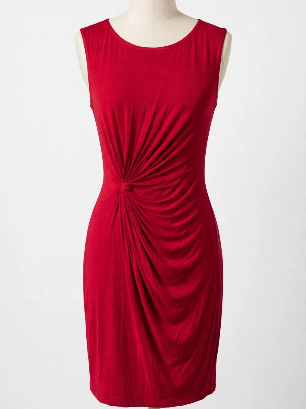 Max Studio Miracle Matte Jersey Twist Knot Ruched Midi Dress M